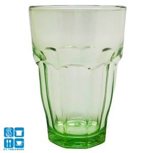 薄荷綠彩色-強化水杯(6入)370ml