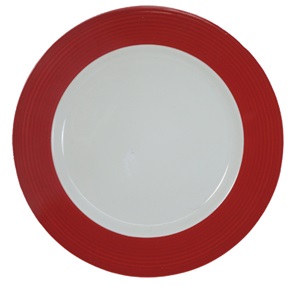 紅釉邊西點餐盤