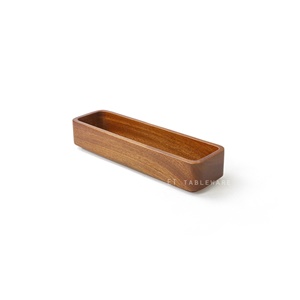 餐具盒 ★ 可疊圓角長方桃木收納盒｜26.5 × 8 × 5 ㎝｜單個