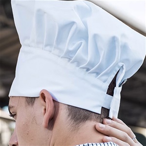 廚帽 ★ 百摺香菇帽(白)(鬆緊帶調整) 廚帽｜28 x 14 cm｜單頂