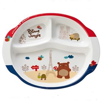 兒童餐具-808三格餐盤 法國熊
