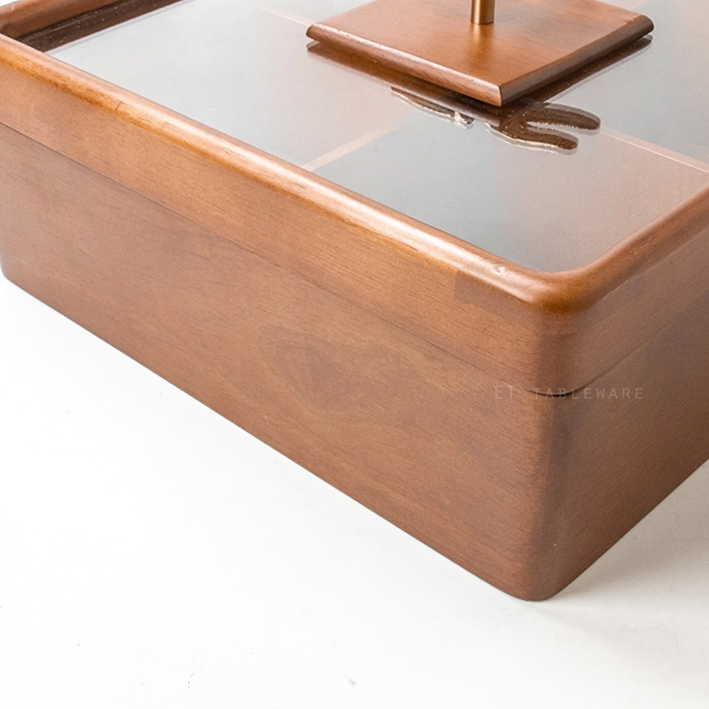 置物盒 ☆ 四格 木製 玻璃蓋 置物盒｜26 × 12 ㎝｜單個