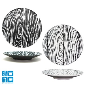 歐風木紋陶瓷圓盤12"(白/黑)