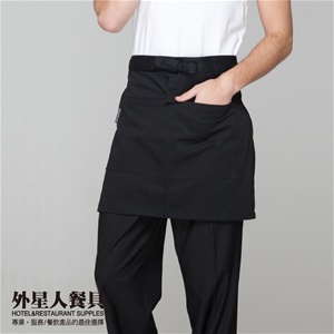 圍裙-半身雙口袋(黑)45*61*帶85cm