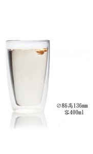 玻璃雙層杯-綠茶雙層杯(K166L)400ml