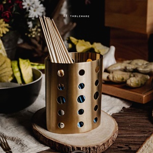 餐具盒 ★ 韓式鍍金 蛋型 筷桶｜12 × 8 × 15 ㎝｜單個