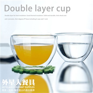 玻璃雙層杯-雙層杯-(80ml)(6入)