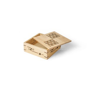 木盒 ★ 正方料理盒帶蓋｜花紋｜15 × 6.5 ㎝｜單個
