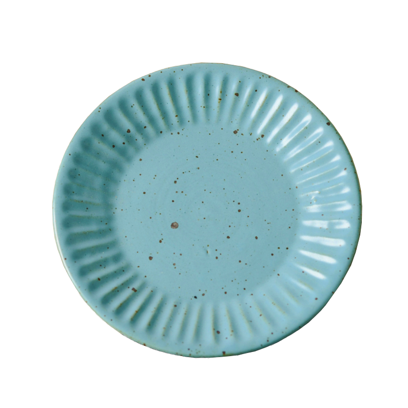 羅馬粗陶  Φ22.5cm  陶瓷餐盤｜天空藍｜單個