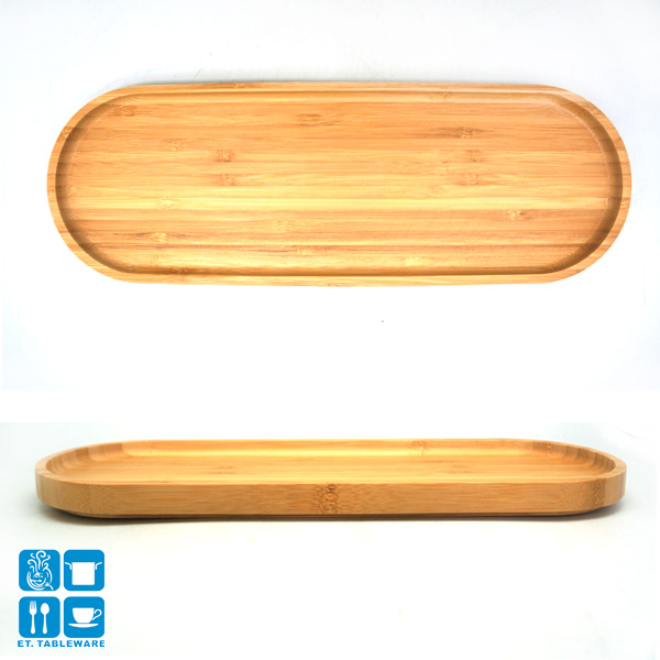 可疊式竹餐盤-長條橢圓盤