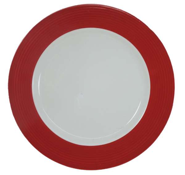 紅釉邊西點餐盤