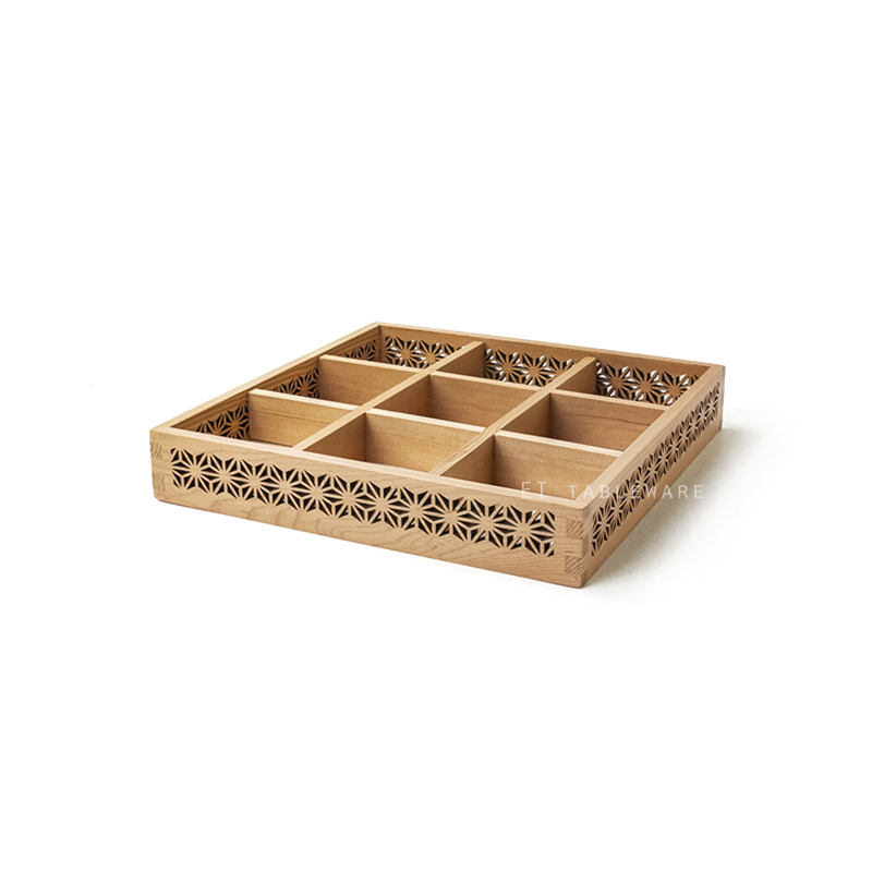 木盒☆ 九宮格木盒(透雕)｜27 × 4.5 ㎝｜單個