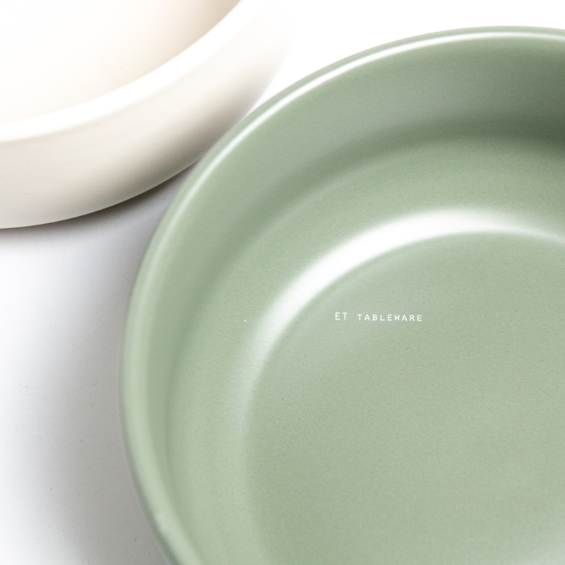 碗☆Stoneware啞光麵碗｜米色．綠色｜17x7.4 cm｜單個