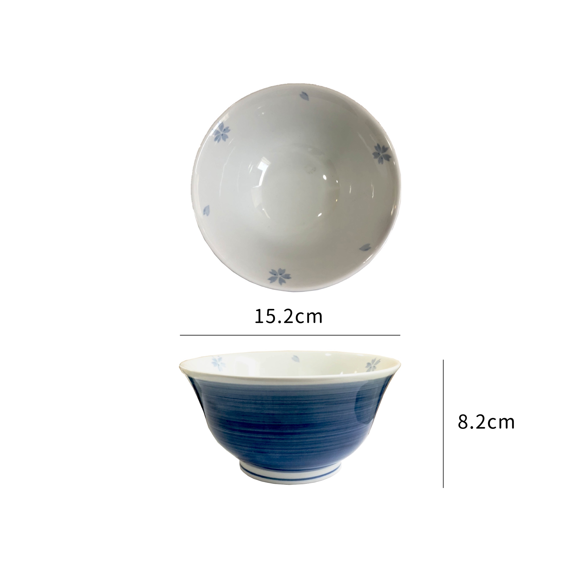 日式 藍櫻 Φ15.2cm 陶瓷隔熱碗｜單個