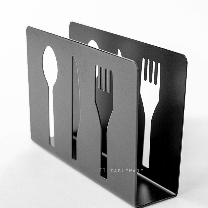 餐巾架 ★ 刀叉型餐巾架｜黑色｜12 × 3 × H 8.5 ㎝｜單個