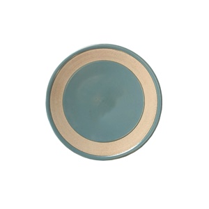 羅馬粗陶 Φ15cm 陶瓷咖啡盤｜青蔥綠｜單個